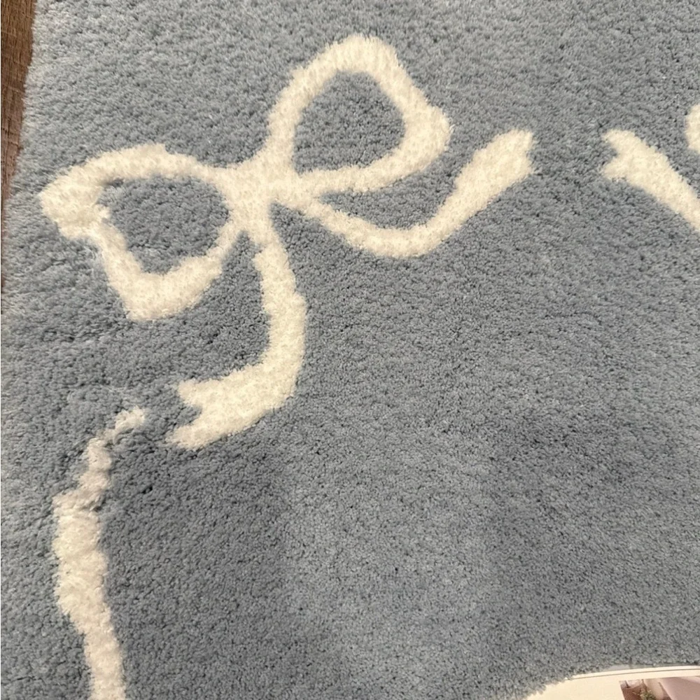 Blue Bow Bath Rug